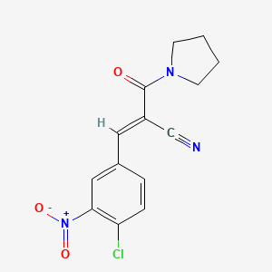 (E)-3-(4-chloro-3-nitrophenyl)-2-(pyrrolidine-1-carbonyl)prop-2-enenitrile