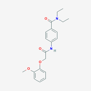 molecular formula C20H24N2O4 B269283 N,N-diethyl-4-{[(2-methoxyphenoxy)acetyl]amino}benzamide 