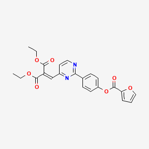 molecular formula C23H20N2O7 B2692832 Diethyl 2-[(2-{4-[(2-furylcarbonyl)oxy]phenyl}-4-pyrimidinyl)methylene]malonate CAS No. 477870-98-7