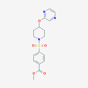 molecular formula C17H19N3O5S B2692833 甲酸甲酯 4-((4-(嘧啶-2-基氧基)哌啶-1-基)磺酰)苯酸甲酯 CAS No. 1448037-39-5