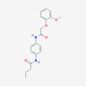 molecular formula C19H22N2O4 B269284 N-(4-{[2-(2-methoxyphenoxy)acetyl]amino}phenyl)butanamide 