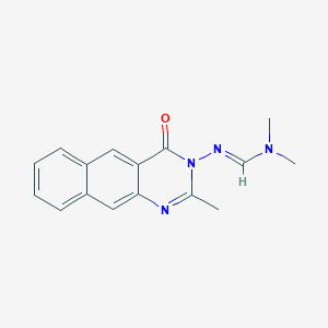 molecular formula C16H16N4O B2692846 (E)-N,N-二甲基-N'-(2-甲基-4-氧代苯并咯并[4H]-基)甲酰胺 CAS No. 304685-71-0