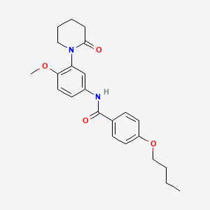 molecular formula C23H28N2O4 B2692847 4-丁氧基-N-[4-甲氧基-3-(2-氧代哌啶-1-基)苯基]苯甲酰胺 CAS No. 923061-19-2