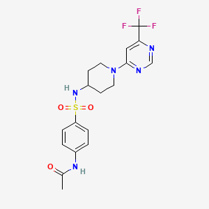 N-(4-(N-(1-(6-(trifluoromethyl)pyrimidin-4-yl)piperidin-4-yl)sulfamoyl)phenyl)acetamide