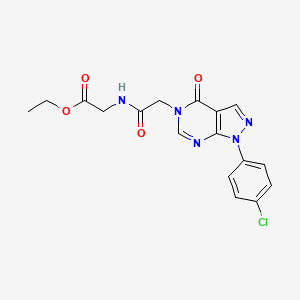 molecular formula C17H16ClN5O4 B2692853 Ethyl 2-[[2-[1-(4-chlorophenyl)-4-oxopyrazolo[3,4-d]pyrimidin-5-yl]acetyl]amino]acetate CAS No. 852441-21-5