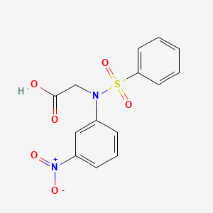 molecular formula C14H12N2O6S B2692854 N-(3-硝基苯基)-N-(苯基磺酰)甘氨酸 CAS No. 117309-44-1