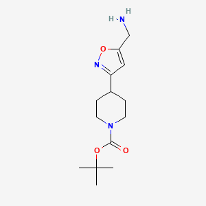 molecular formula C14H23N3O3 B2692856 Tert-butyl 4-[5-(aminomethyl)-1,2-oxazol-3-yl]piperidine-1-carboxylate CAS No. 2260935-83-7