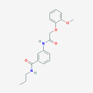 molecular formula C19H22N2O4 B269286 3-{[(2-methoxyphenoxy)acetyl]amino}-N-propylbenzamide 