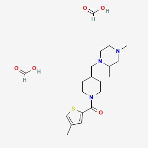 molecular formula C20H33N3O5S B2692860 (4-((2,4-Dimethylpiperazin-1-yl)methyl)piperidin-1-yl)(4-methylthiophen-2-yl)methanone diformate CAS No. 1421496-51-6