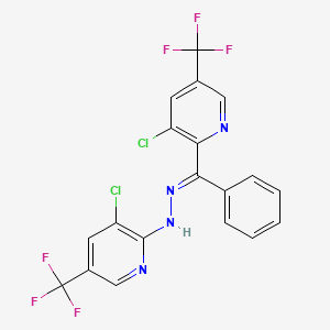 molecular formula C19H10Cl2F6N4 B2692861 [3-chloro-5-(trifluoromethyl)-2-pyridinyl](phenyl)methanone N-[3-chloro-5-(trifluoromethyl)-2-pyridinyl]hydrazone CAS No. 339106-63-7