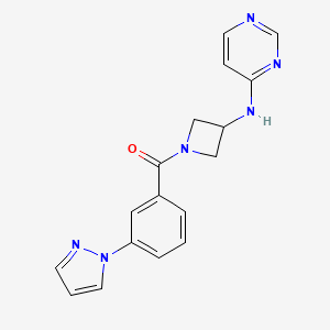 N-{1-[3-(1H-pyrazol-1-yl)benzoyl]azetidin-3-yl}pyrimidin-4-amine