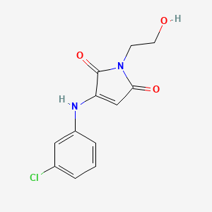 molecular formula C12H11ClN2O3 B2692874 3-((3-chlorophenyl)amino)-1-(2-hydroxyethyl)-1H-pyrrole-2,5-dione CAS No. 920875-37-2