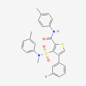 molecular formula C26H23FN2O3S2 B2692880 4-(3-氟苯基)-3-{[甲基(3-甲基苯基)氨基]磺酰}-N-(4-甲基苯基)噻吩-2-甲酰胺 CAS No. 1114660-72-8