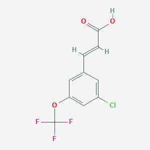 molecular formula C10H6ClF3O3 B2692881 3-Chloro-5-(trifluoromethoxy)cinnamic acid CAS No. 1588505-18-3; 886761-68-8