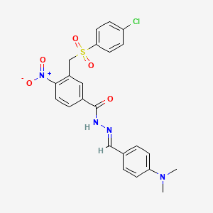 3-(((4-Chlorophenyl)sulfonyl)methyl)-N'-((4-(dimethylamino)phenyl)methylene)-4-nitrobenzenecarbohydrazide