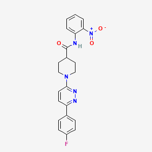 molecular formula C22H20FN5O3 B2692889 1-[6-(4-fluorophenyl)pyridazin-3-yl]-N-(2-nitrophenyl)piperidine-4-carboxamide CAS No. 1171349-31-7