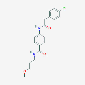 molecular formula C19H21ClN2O3 B269289 4-{[(4-chlorophenyl)acetyl]amino}-N-(3-methoxypropyl)benzamide 