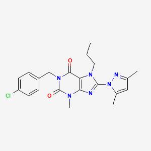 1-(4-chlorobenzyl)-8-(3,5-dimethyl-1H-pyrazol-1-yl)-3-methyl-7-propyl-1H-purine-2,6(3H,7H)-dione