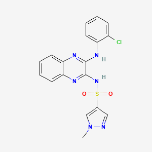 molecular formula C18H15ClN6O2S B2692895 N-(3-((2-氯苯基)氨基)喹喔啉-2-基)-1-甲基-1H-吡唑-4-磺酰胺 CAS No. 1790210-57-9