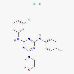 N2-(3-chlorophenyl)-6-morpholino-N4-(p-tolyl)-1,3,5-triazine-2,4-diamine hydrochloride