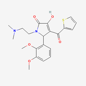 molecular formula C21H24N2O5S B2692900 5-(2,3-二甲氧基苯基)-1-(2-(二甲基氨基)乙基)-3-羟基-4-(嘧啶-2-甲酰基)-1H-吡咯-2(5H)-酮 CAS No. 371144-40-0
