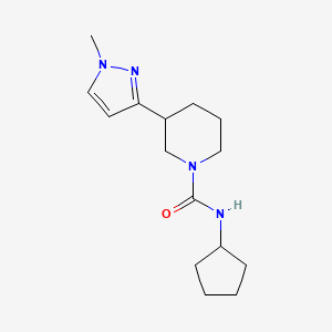 molecular formula C15H24N4O B2692912 N-环戊基-3-(1-甲基-1H-吡唑-3-基)哌嗪-1-甲酸酯 CAS No. 2034459-33-9