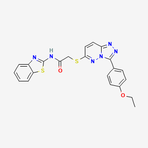 molecular formula C22H18N6O2S2 B2692913 N-(苯并[d]噻唑-2-基)-2-((3-(4-乙氧苯基)-[1,2,4]三唑并[4,3-b]吡啶-6-基)硫)-乙酰胺 CAS No. 721964-54-1