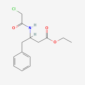 molecular formula C14H18ClNO3 B2692914 Ethyl 3-[(2-chloroacetyl)amino]-4-phenylbutanoate CAS No. 1257342-73-6