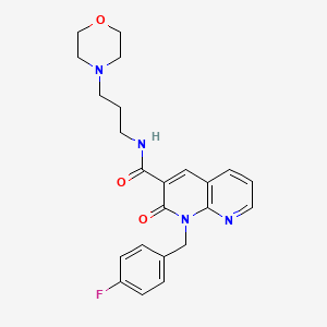 molecular formula C23H25FN4O3 B2692919 1-(4-fluorobenzyl)-N-(3-morpholinopropyl)-2-oxo-1,2-dihydro-1,8-naphthyridine-3-carboxamide CAS No. 946331-26-6