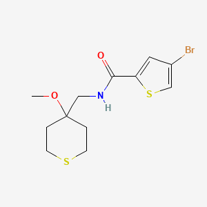 4-bromo-N-[(4-methoxythian-4-yl)methyl]thiophene-2-carboxamide