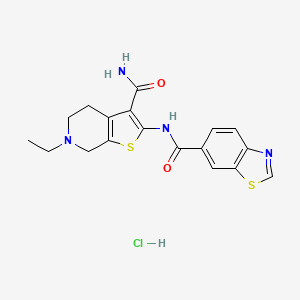 N-(3-carbamoyl-6-ethyl-4,5,6,7-tetrahydrothieno[2,3-c]pyridin-2-yl)benzo[d]thiazole-6-carboxamide hydrochloride