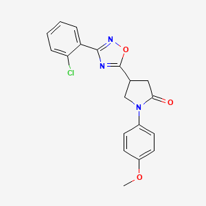 molecular formula C19H16ClN3O3 B2692926 4-(3-(2-Chlorophenyl)-1,2,4-oxadiazol-5-yl)-1-(4-methoxyphenyl)pyrrolidin-2-one CAS No. 941891-84-5