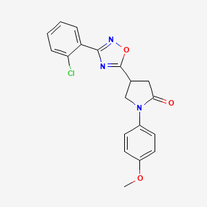 molecular formula C19H16ClN3O3 B2692926 4-[3-(2-Chlorophenyl)-1,2,4-oxadiazol-5-yl]-1-(4-methoxyphenyl)pyrrolidin-2-one CAS No. 941891-84-5