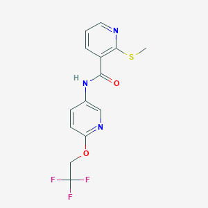 molecular formula C14H12F3N3O2S B2692941 2-(methylsulfanyl)-N-[6-(2,2,2-trifluoroethoxy)pyridin-3-yl]pyridine-3-carboxamide CAS No. 1181533-56-1