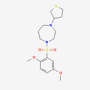 molecular formula C17H26N2O4S2 B2692952 1-((2,5-Dimethoxyphenyl)sulfonyl)-4-(tetrahydrothiophen-3-yl)-1,4-diazepane CAS No. 2320216-90-6
