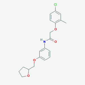 molecular formula C20H22ClNO4 B269296 2-(4-chloro-2-methylphenoxy)-N-[3-(tetrahydro-2-furanylmethoxy)phenyl]acetamide 