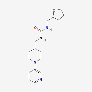 molecular formula C17H26N4O2 B2692961 1-((1-(Pyridin-3-yl)piperidin-4-yl)methyl)-3-((tetrahydrofuran-2-yl)methyl)urea CAS No. 2034566-04-4