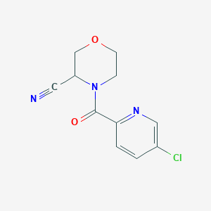 molecular formula C11H10ClN3O2 B2692962 4-(5-Chloropyridine-2-carbonyl)morpholine-3-carbonitrile CAS No. 1436205-66-1