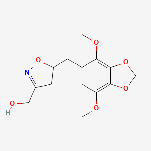 {5-[(4,7-Dimethoxy-1,3-benzodioxol-5-yl)methyl]-4,5-dihydro-3-isoxazolyl}methanol