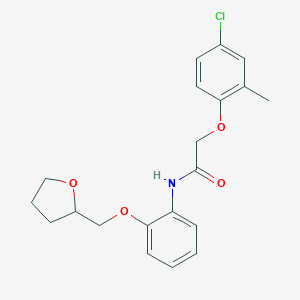 molecular formula C20H22ClNO4 B269297 2-(4-chloro-2-methylphenoxy)-N-[2-(tetrahydro-2-furanylmethoxy)phenyl]acetamide 
