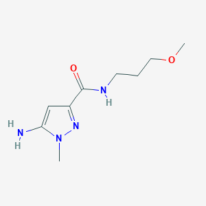 molecular formula C9H16N4O2 B2692973 5-amino-N-(3-methoxypropyl)-1-methyl-1H-pyrazole-3-carboxamide CAS No. 1856069-57-2