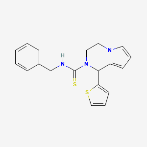 molecular formula C19H19N3S2 B2692974 N-benzyl-1-thiophen-2-yl-3,4-dihydro-1H-pyrrolo[1,2-a]pyrazine-2-carbothioamide CAS No. 393831-77-1