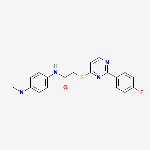 N-(4-(dimethylamino)phenyl)-2-((2-(4-fluorophenyl)-6-methylpyrimidin-4-yl)thio)acetamide