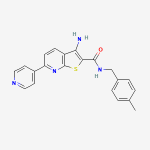 3-amino-N-[(4-methylphenyl)methyl]-6-pyridin-4-ylthieno[2,3-b]pyridine-2-carboxamide