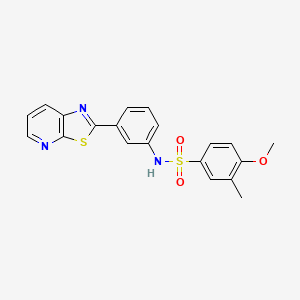 molecular formula C20H17N3O3S2 B2692979 4-methoxy-3-methyl-N-(3-(thiazolo[5,4-b]pyridin-2-yl)phenyl)benzenesulfonamide CAS No. 863594-79-0