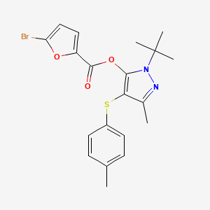 molecular formula C20H21BrN2O3S B2692986 [2-Tert-butyl-5-methyl-4-(4-methylphenyl)sulfanylpyrazol-3-yl] 5-bromofuran-2-carboxylate CAS No. 851127-97-4
