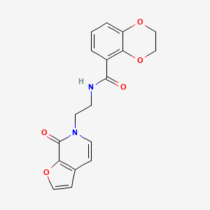 molecular formula C18H16N2O5 B2692989 N-(2-(7-oxofuro[2,3-c]pyridin-6(7H)-yl)ethyl)-2,3-dihydrobenzo[b][1,4]dioxine-5-carboxamide CAS No. 2034272-97-2