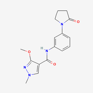 molecular formula C16H18N4O3 B2692991 3-甲氧基-1-甲基-N-(3-(2-氧代吡咯啉-1-基)苯基)-1H-吡唑-4-甲酰胺 CAS No. 1207004-12-3