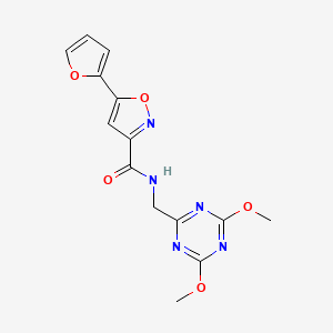 N-((4,6-dimethoxy-1,3,5-triazin-2-yl)methyl)-5-(furan-2-yl)isoxazole-3-carboxamide