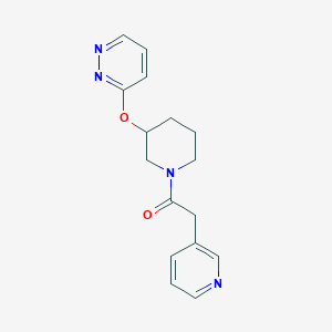 molecular formula C16H18N4O2 B2693015 1-(3-(Pyridazin-3-yloxy)piperidin-1-yl)-2-(pyridin-3-yl)ethanone CAS No. 2034225-35-7